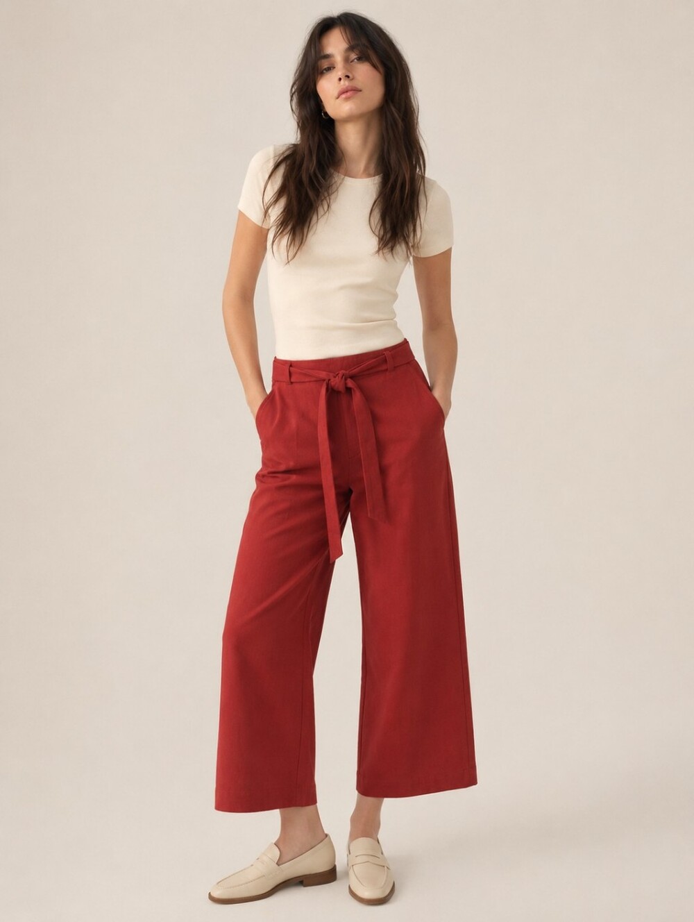 Banana Republic Rowan Cropped Wide Leg Linen Cotton Pants 2 Petite 2P New